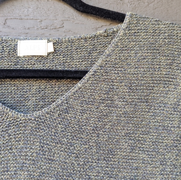 VTG 90s Alps Green Gray Knit Cotton Pullover Sweater Size Small - Picture 2 of 7